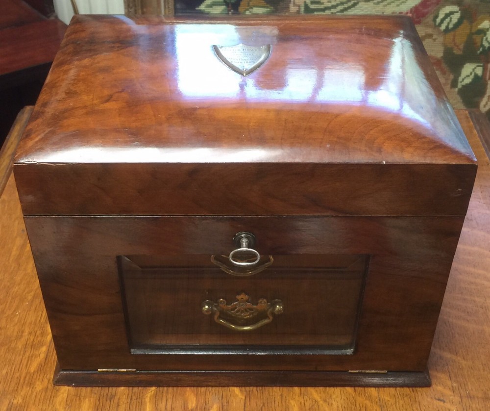 Victorian walnut jewellery box circa 1890