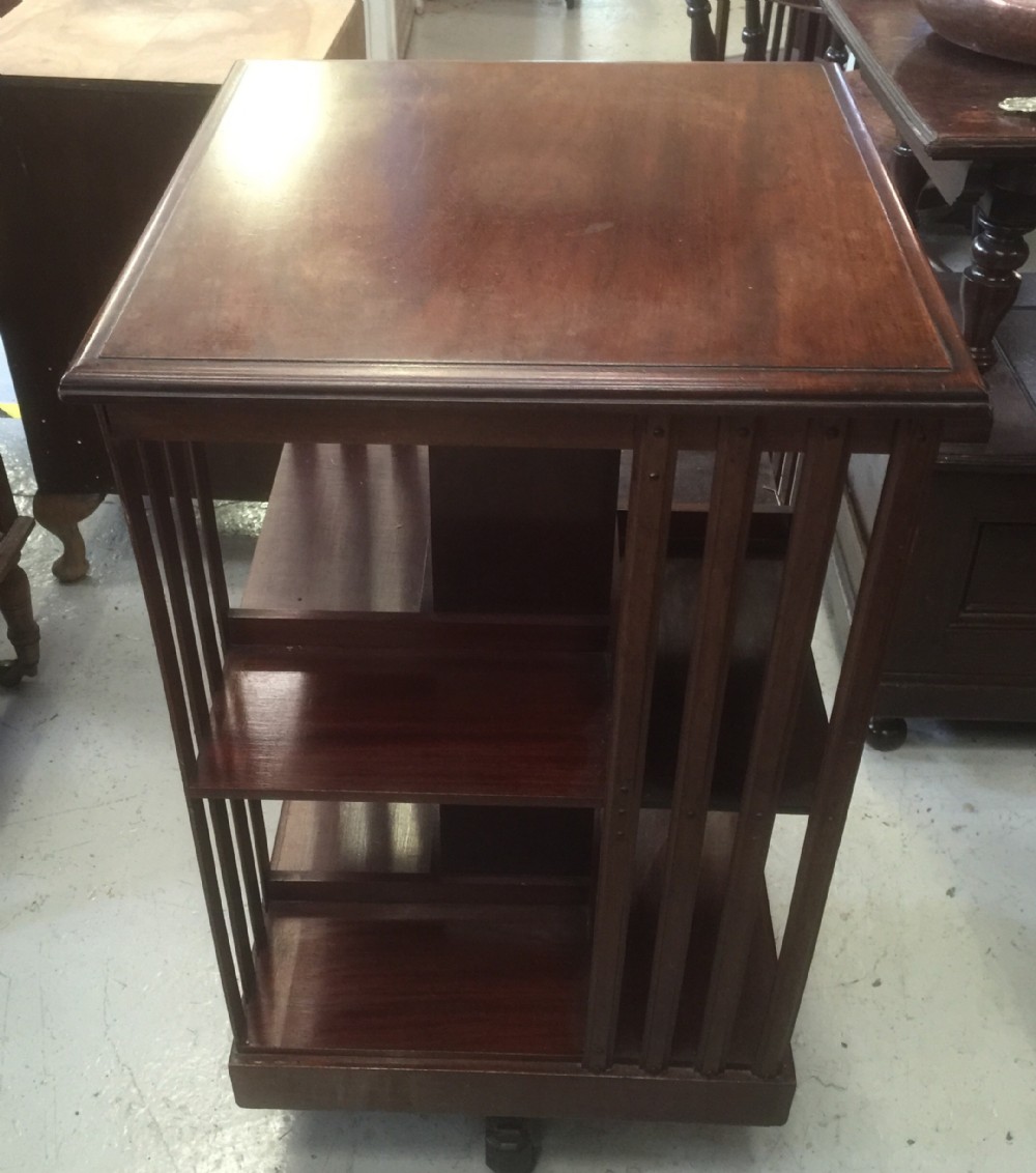 Edwardian mahogany revolving bookcase