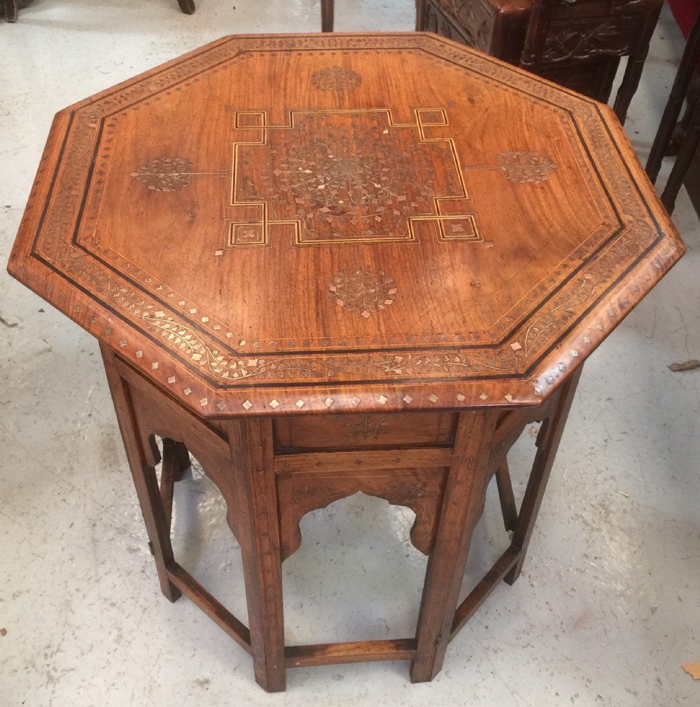 Edwardian Anglo Indian inlaid occasional table. 