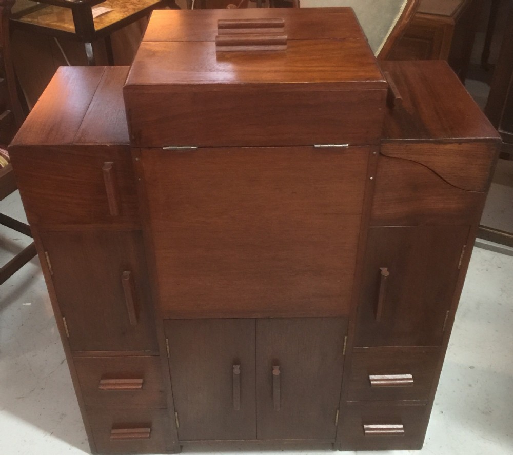 Art deco walnut cocktail cabinet
