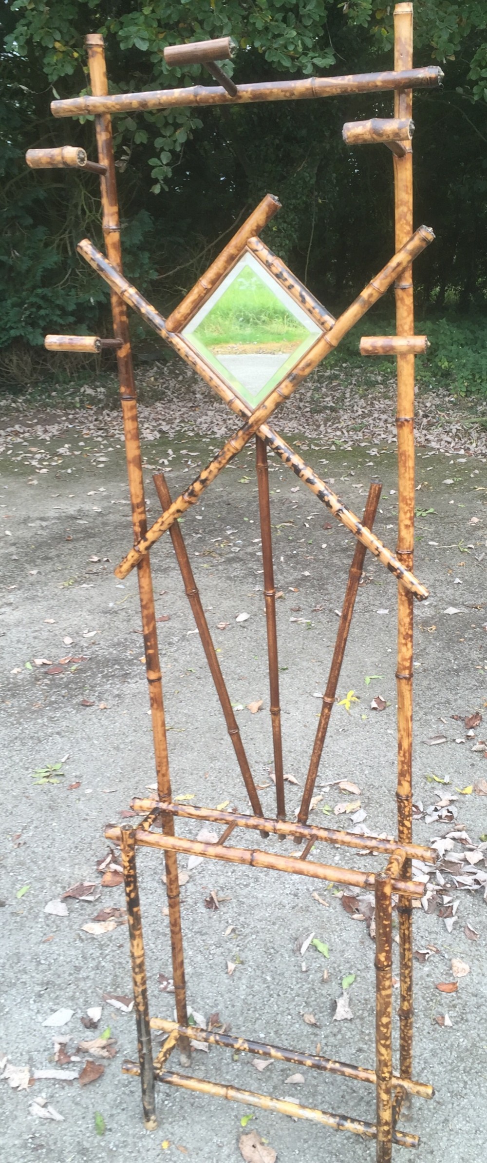 Victorian bamboo hat and stick stand 