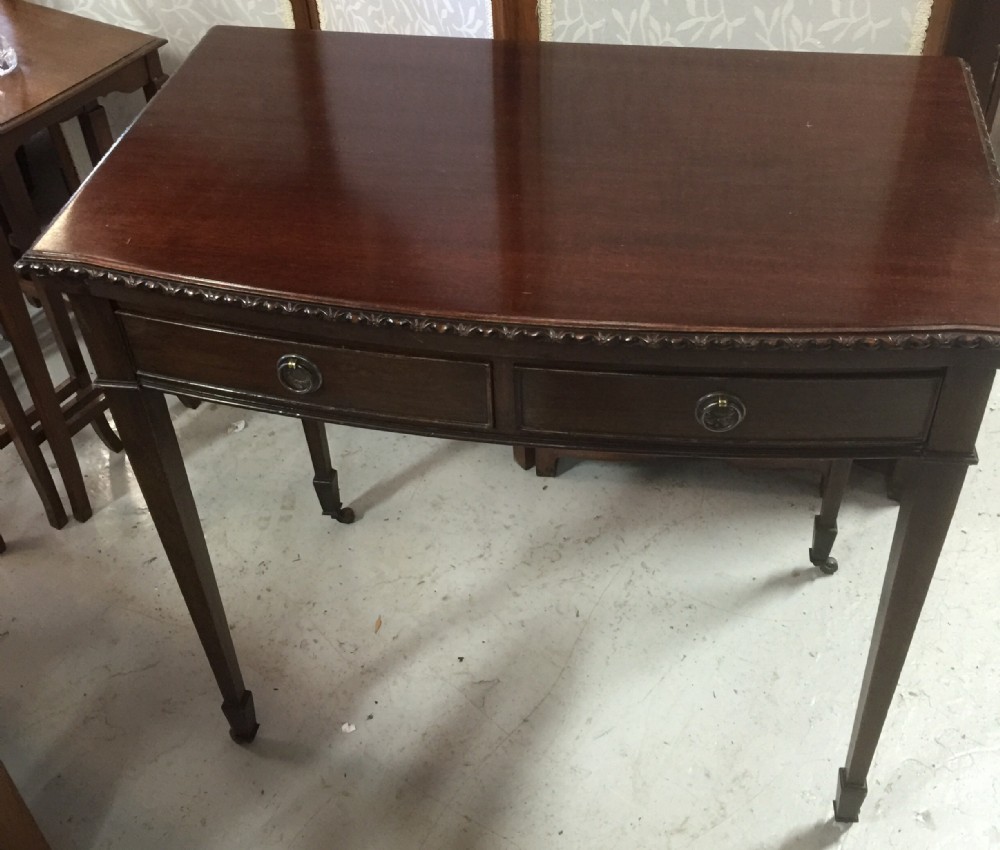 Edwardian mahogany fold over card table with two drawers 