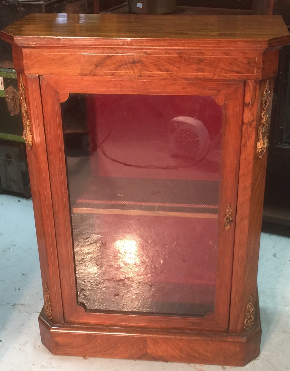 Victorian ormolu mounted walnut pier cabinet 