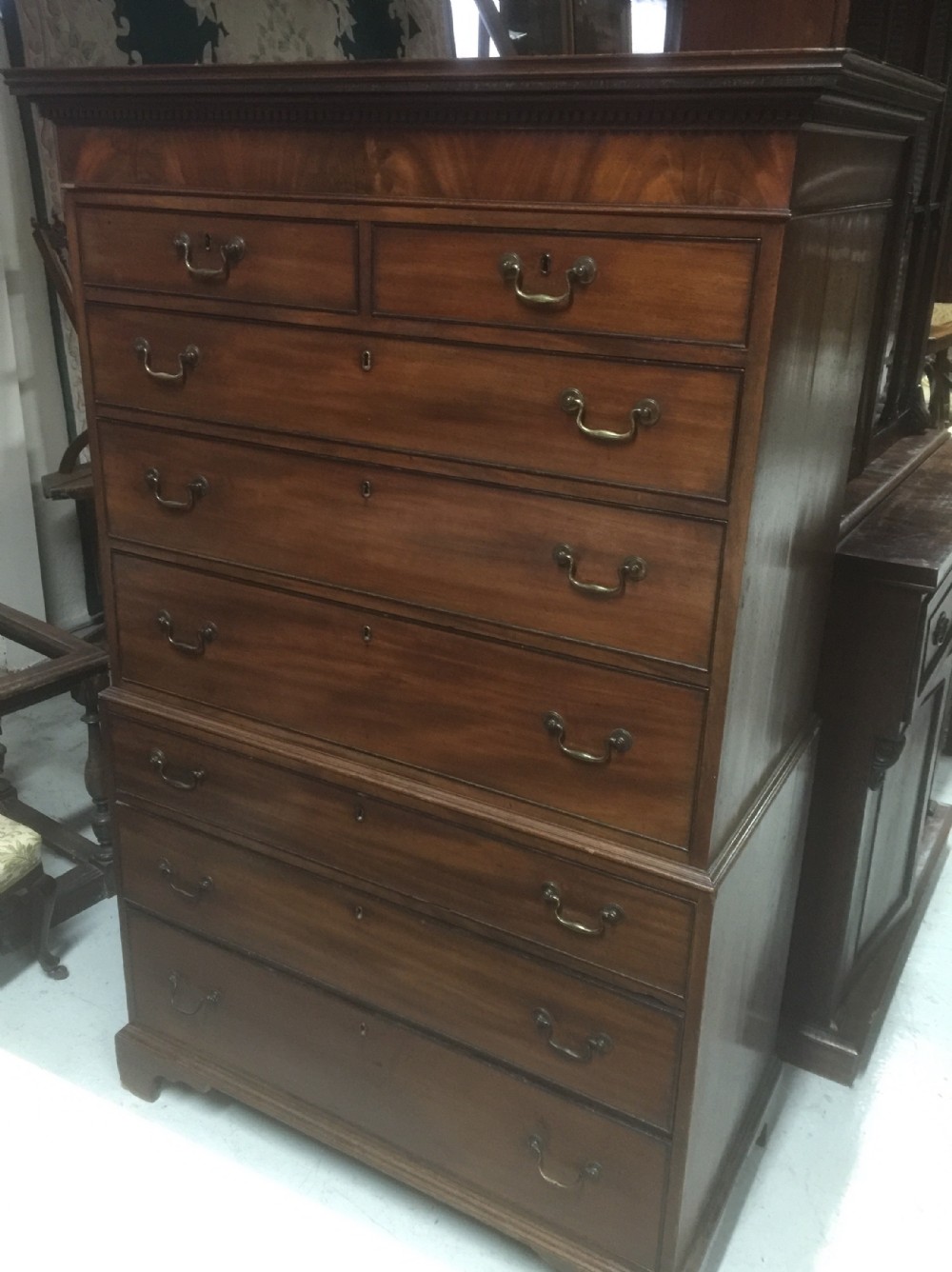 Antique Georgian mahogany chest on chest circa 1790