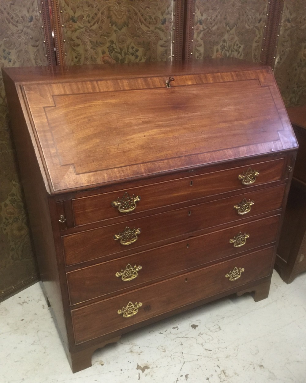 Antique George III mahogany bureau