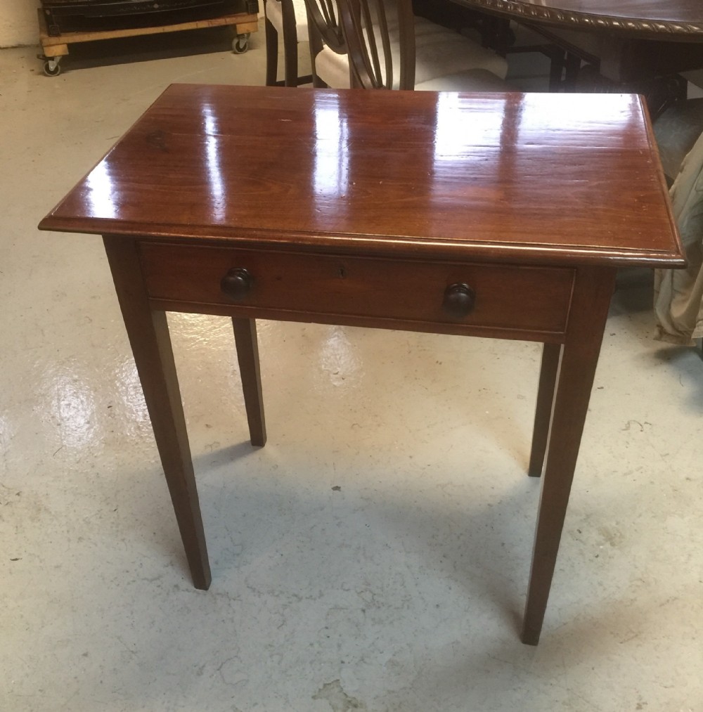 Antique Victorian mahogany side table single drawer 