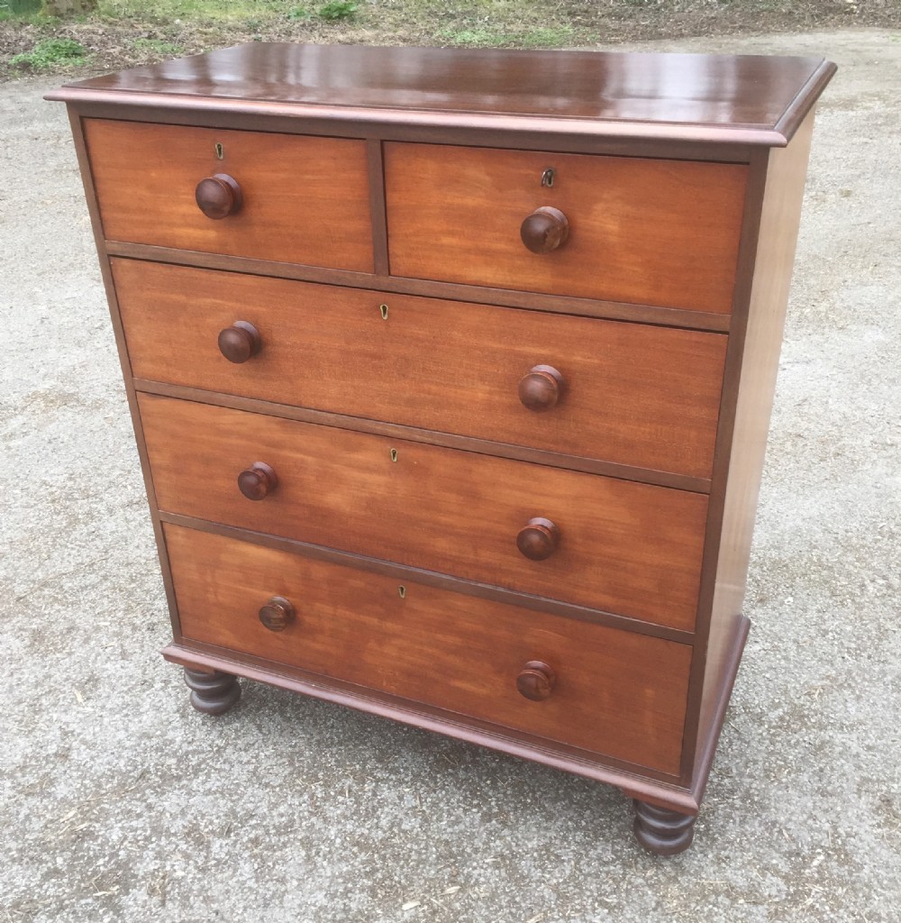 Antique mahogany early Victorian chest of drawers 