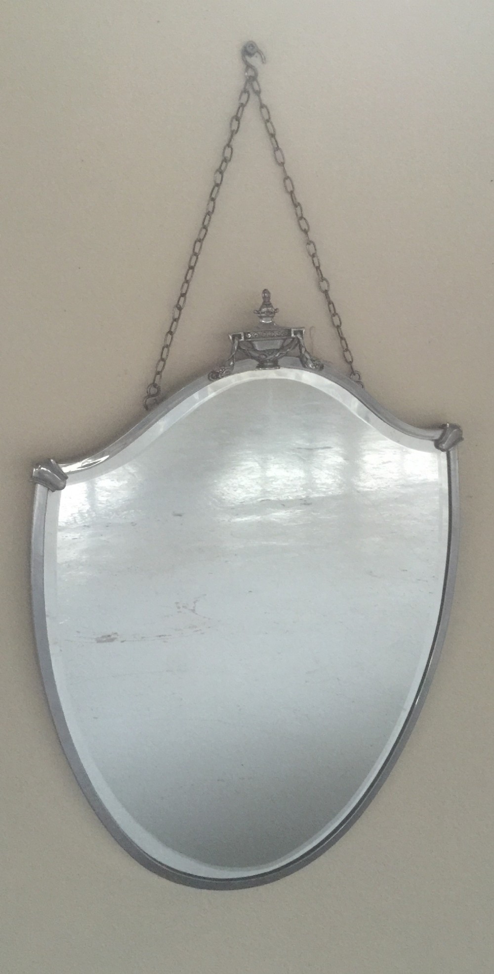 Art Deco chrome framed wall mirror