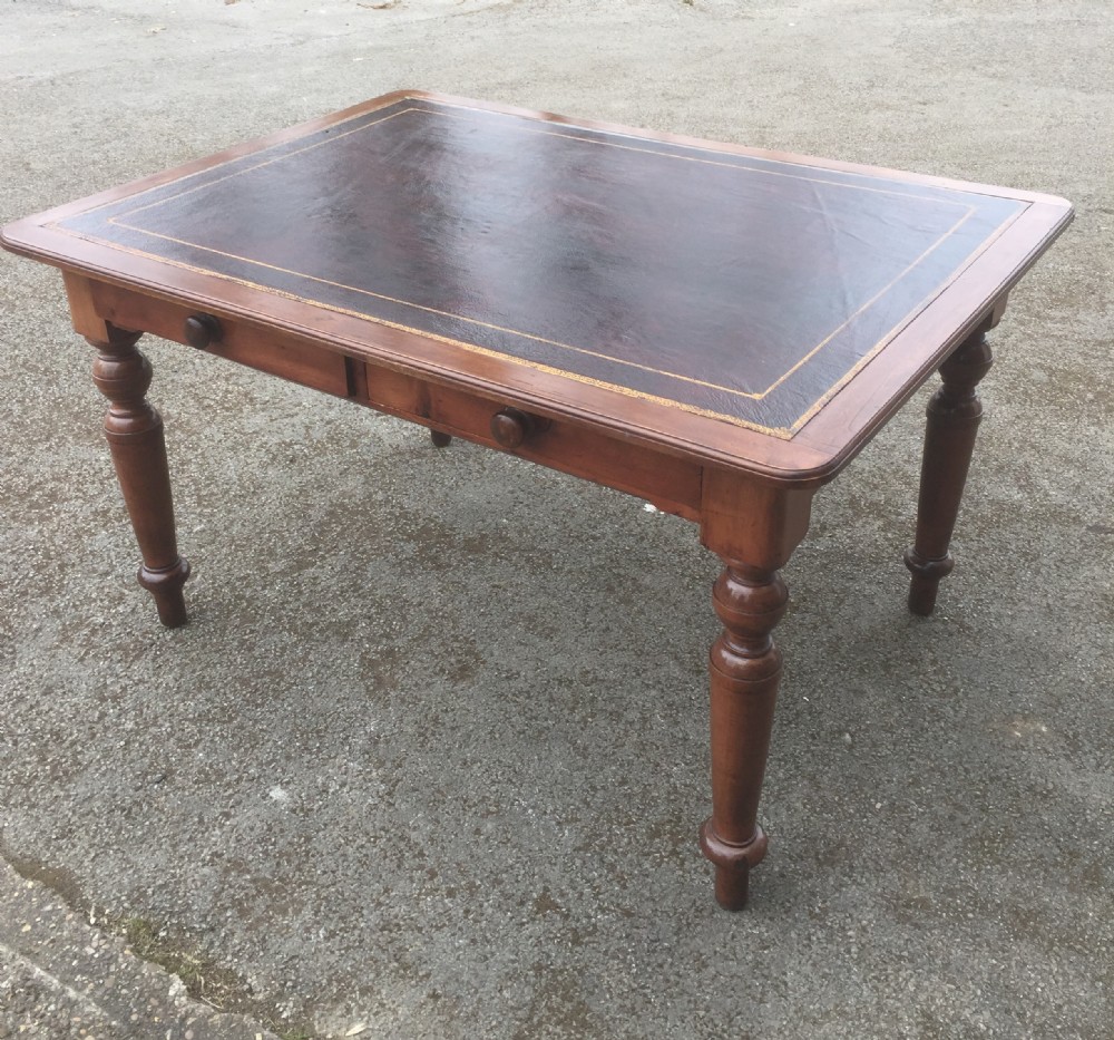 Antique victorian library table leather top circa 1870