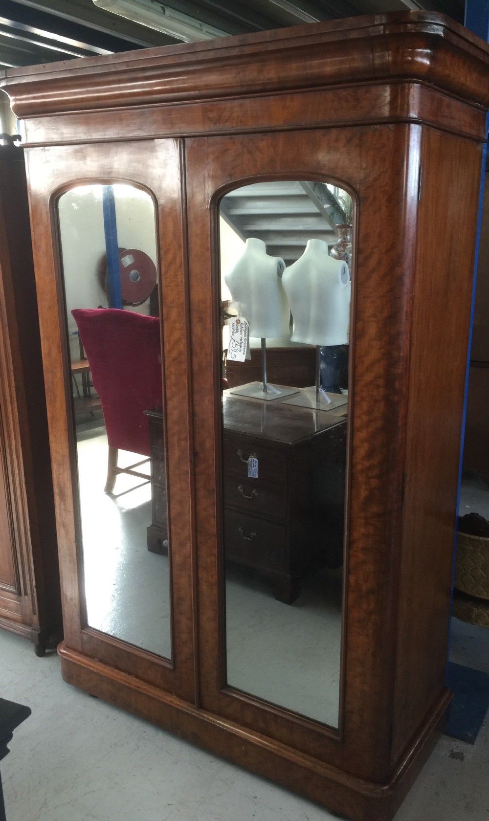 Victorian mahogany two door wardrobe