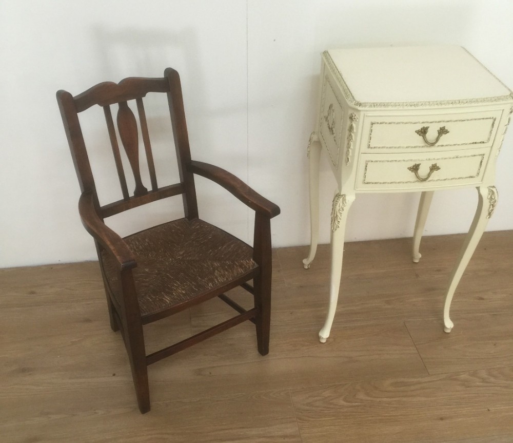 Victorian rush seated child's chair