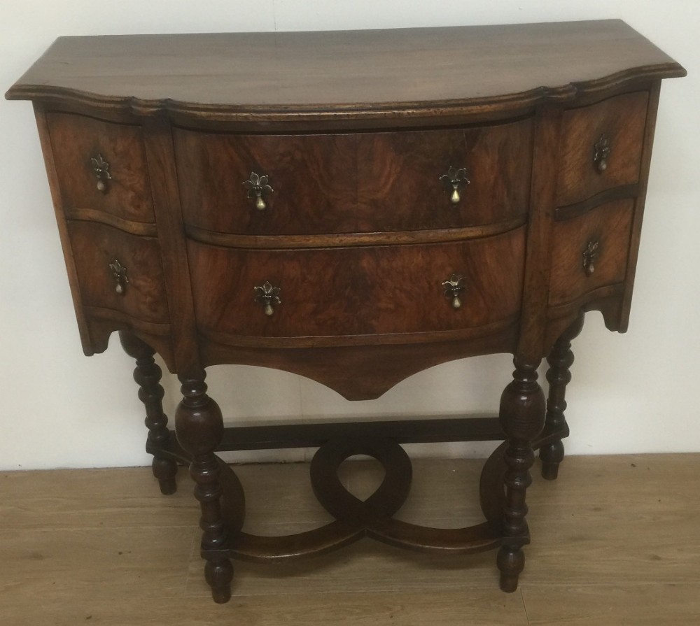 Walnut eighteenth century style side cabinet by Druce and Co London 