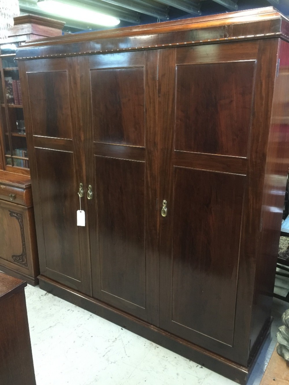 Edwardian triple mahogany wardrobe 