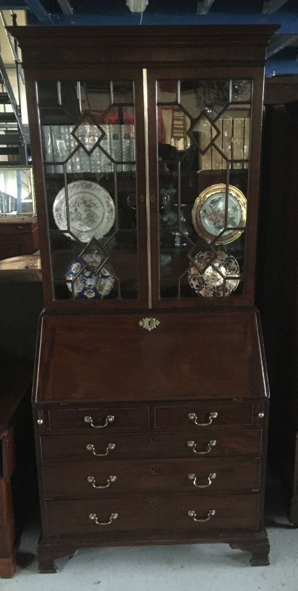 Georgian Mahogany Bureau Bookcase