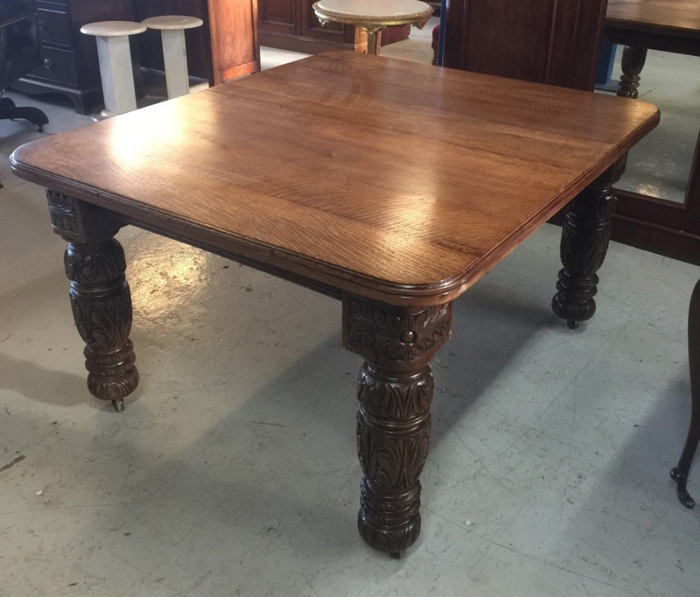 Victorian six seater solid oak dining table