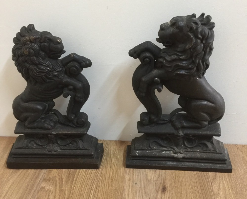 Pair cast bronze country house door stops -nineteenth century