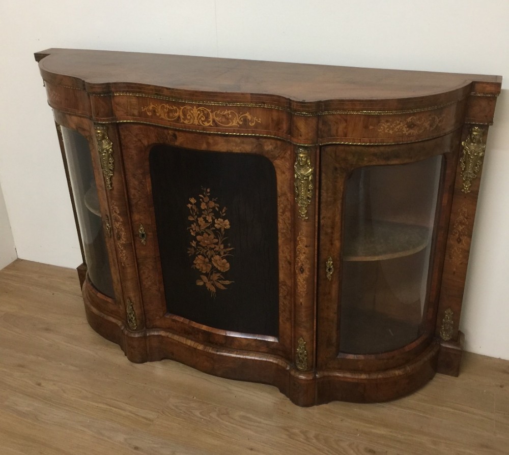Nineteenth century ormolu mounted walnut credenza