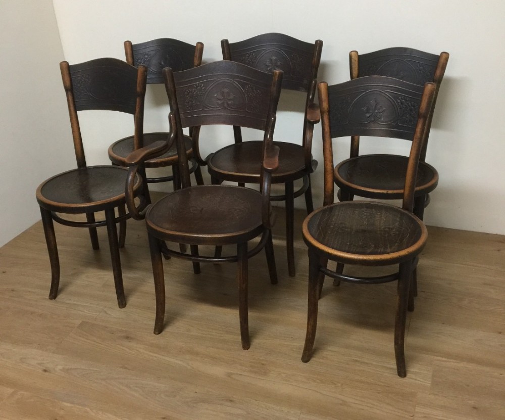 Six late Victorian Thonet bentwood chairs 