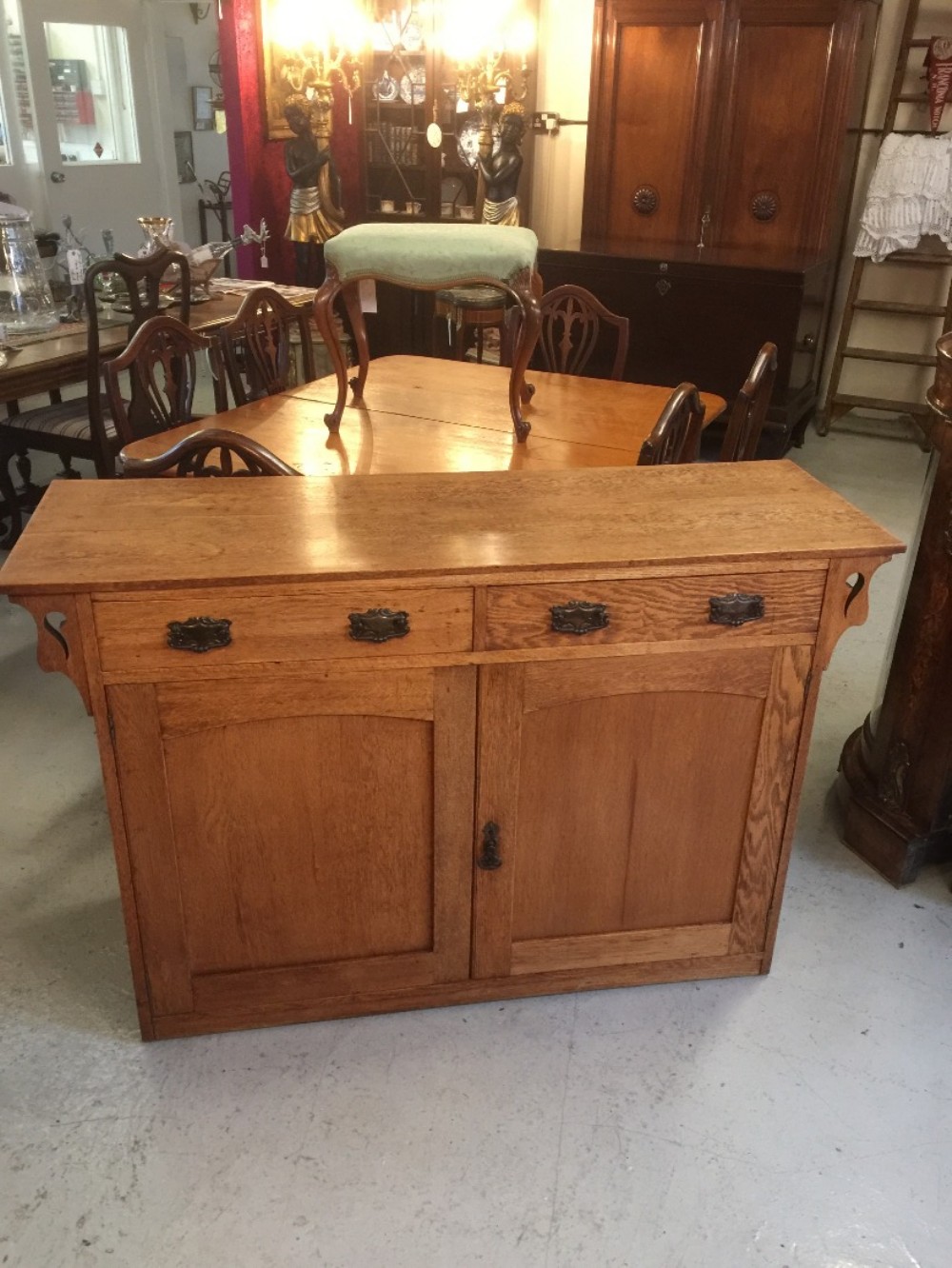 Arts and Crafts golden oak Sideboard 