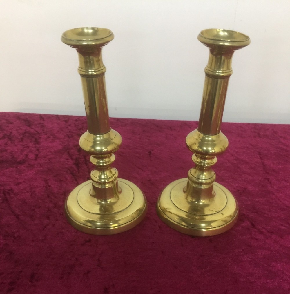 Pair Of nineteenth century brass candlesticks 