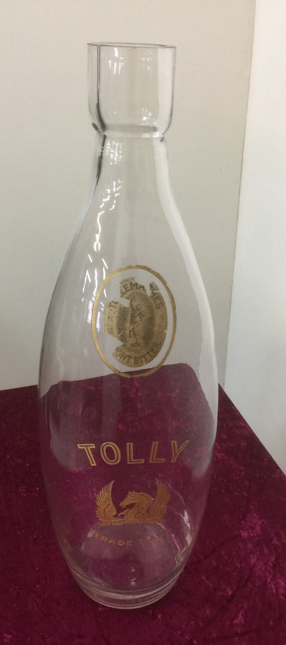 Edwardian Tollemache brewery advertising  glass flask 