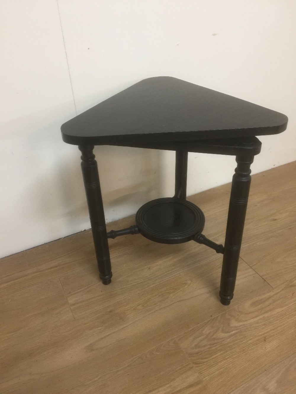 Nineteenth century ebonised rotating sculpture stand by Mortlock of London 