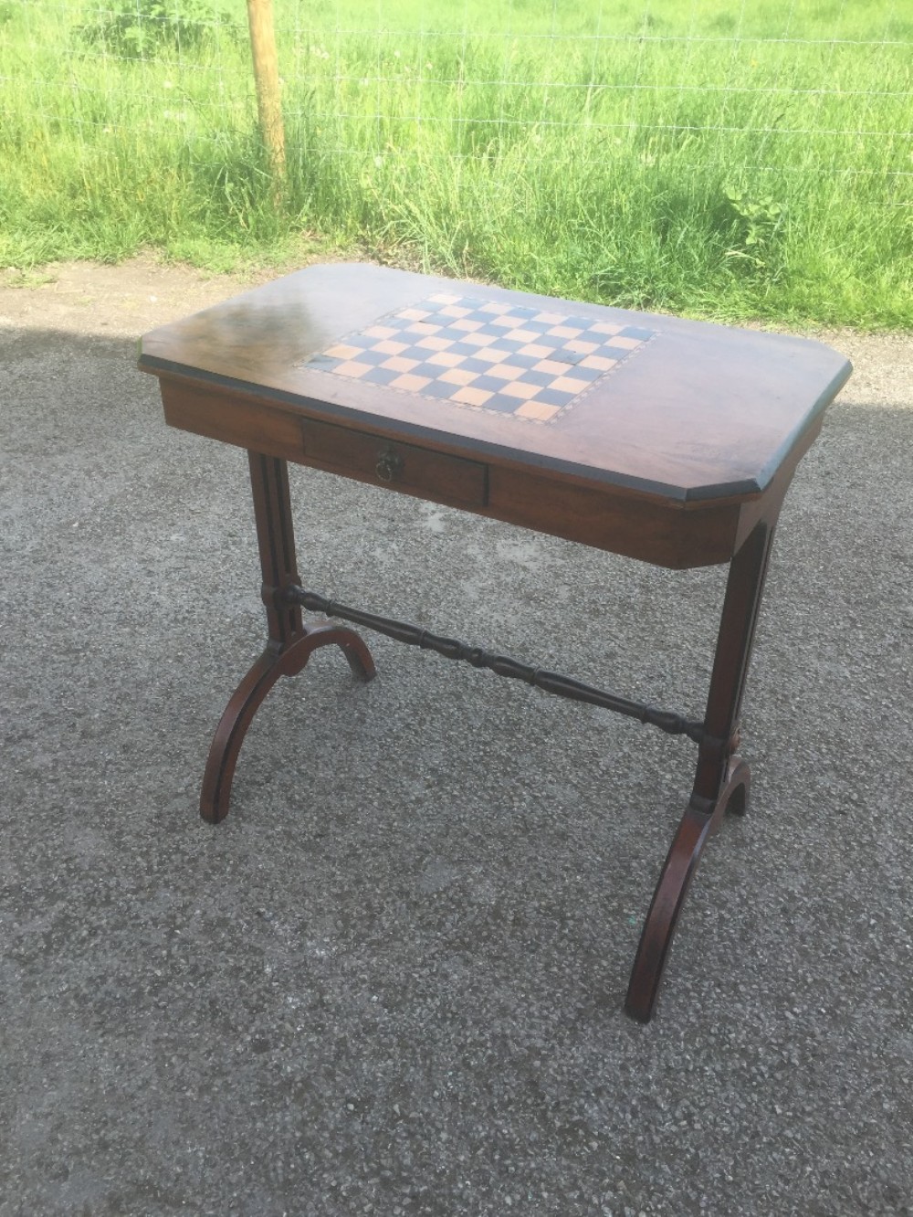 Nineteenth century walnut games table 