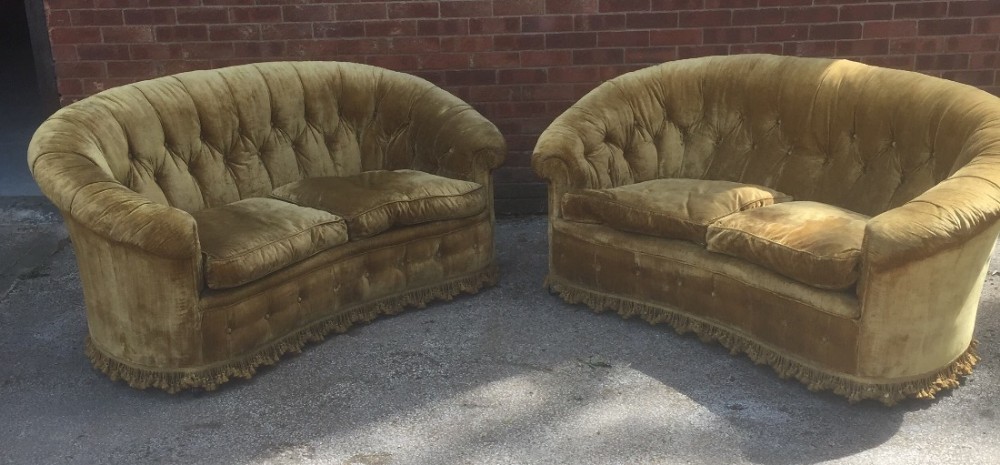 Pair of Edwardian country house sofas