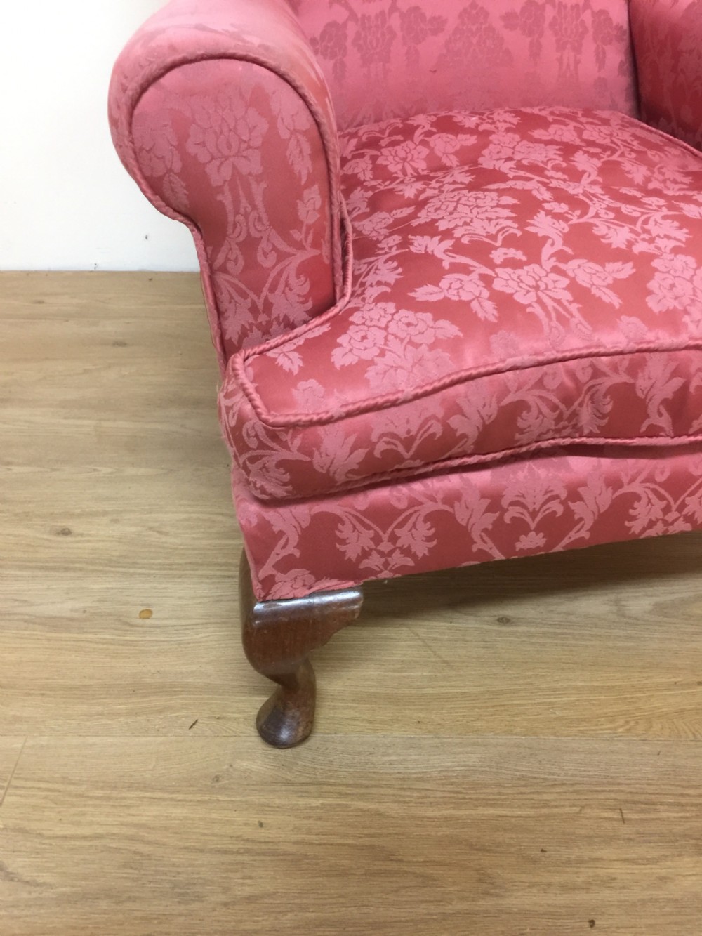 Small Edwardian winged armchair on cabriole legs  View III