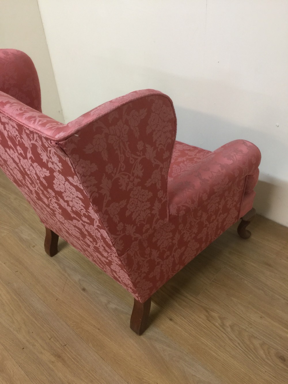 Small Edwardian winged armchair on cabriole legs  View VII