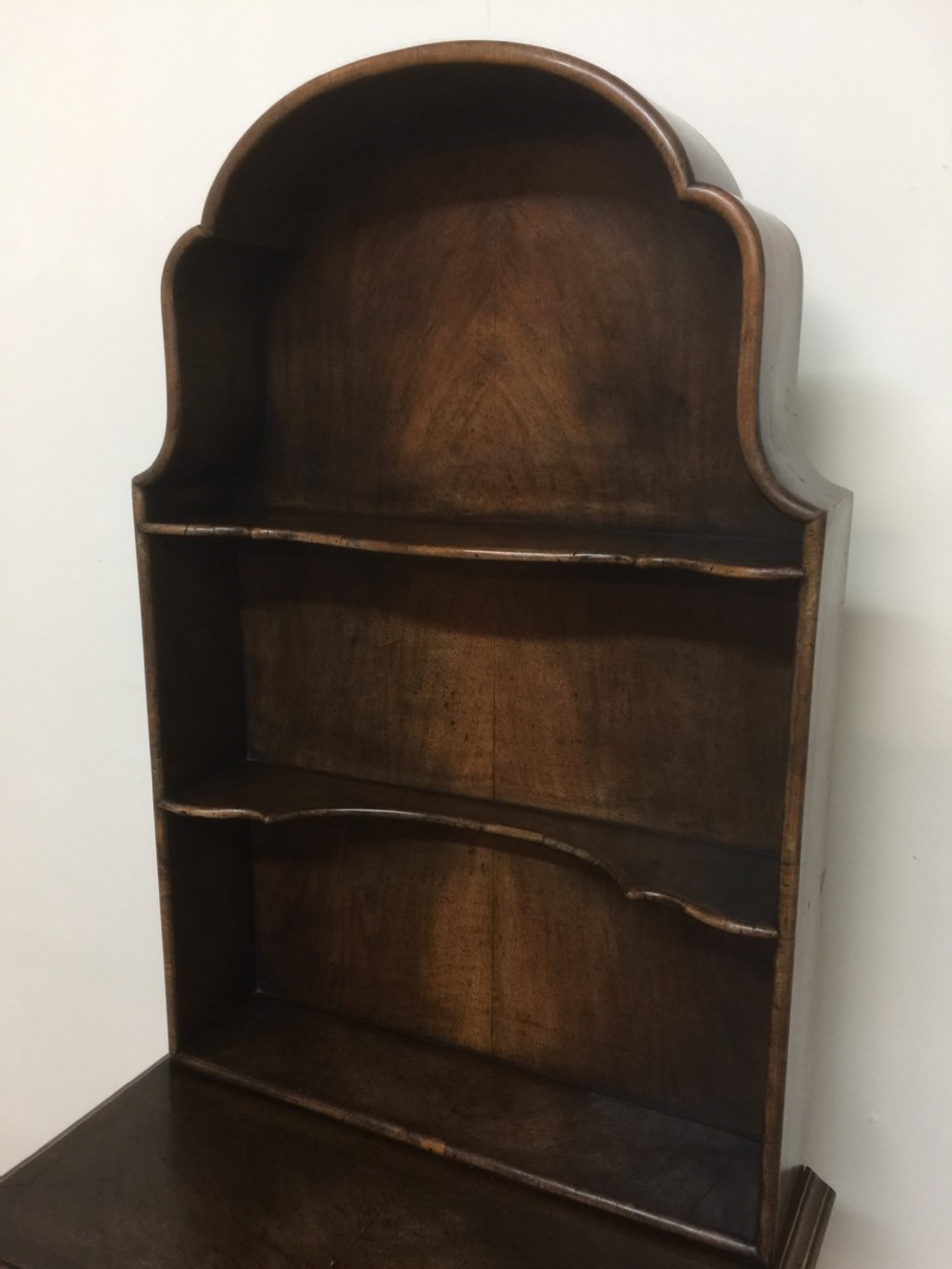 Queen Anne style walnut open display cabinet circa 1920 View II
