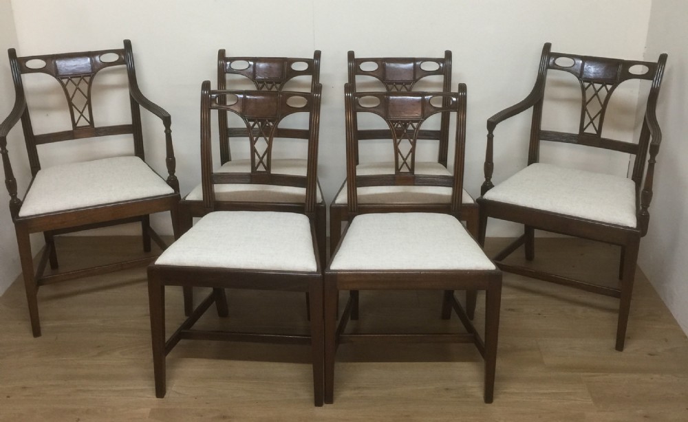 Set of six Mahogany Hepplewhite style dining chairs circa 1920
