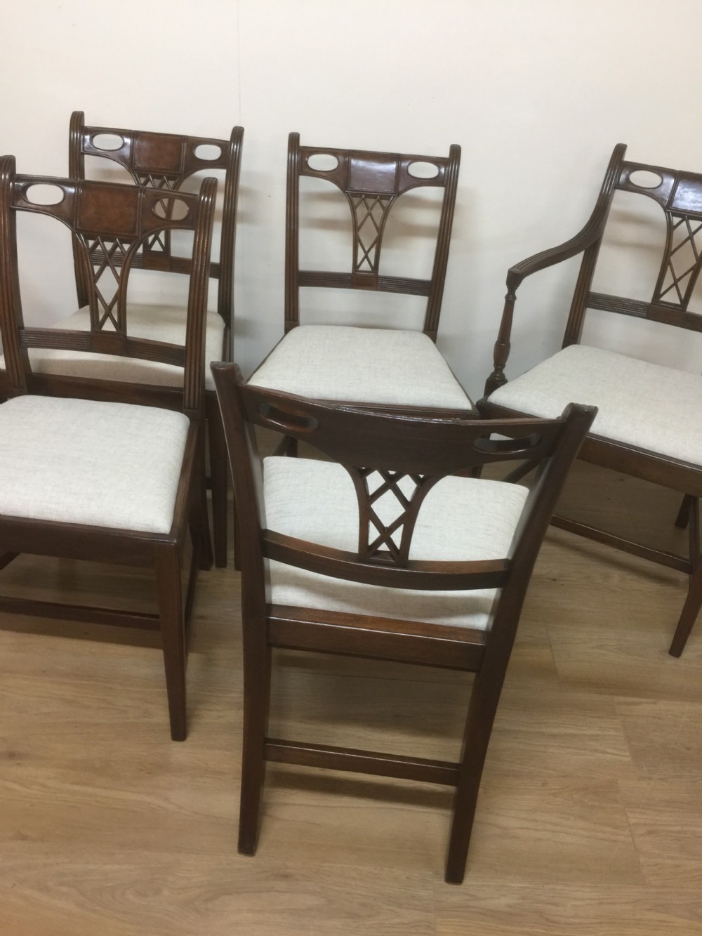 Set of six Mahogany Hepplewhite style dining chairs circa 1920 View VI
