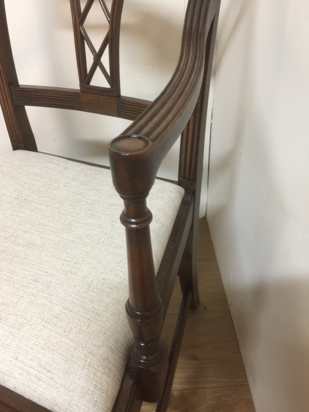 Set of six Mahogany Hepplewhite style dining chairs circa 1920 View X