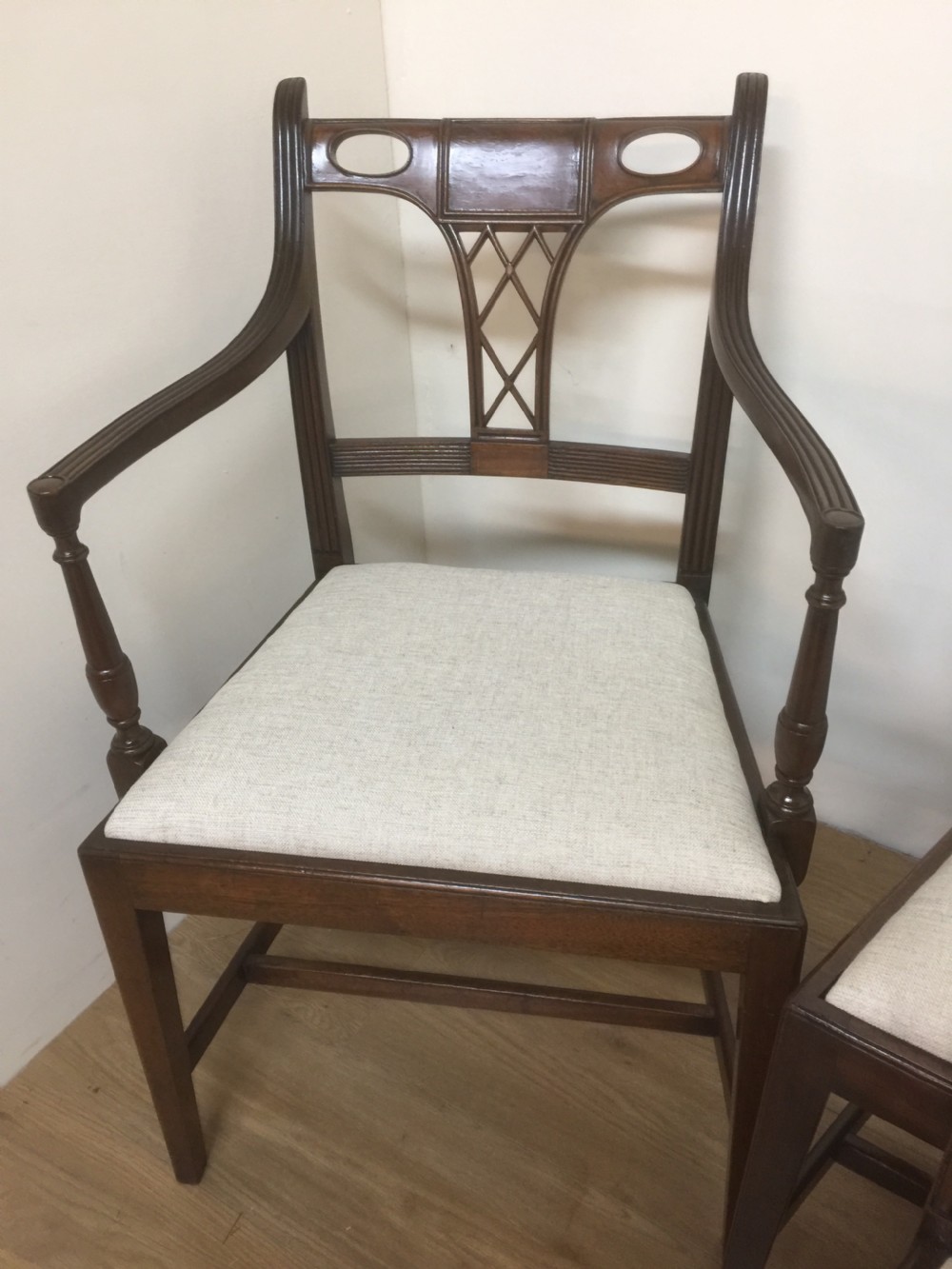 Set of six Mahogany Hepplewhite style dining chairs circa 1920 View XI