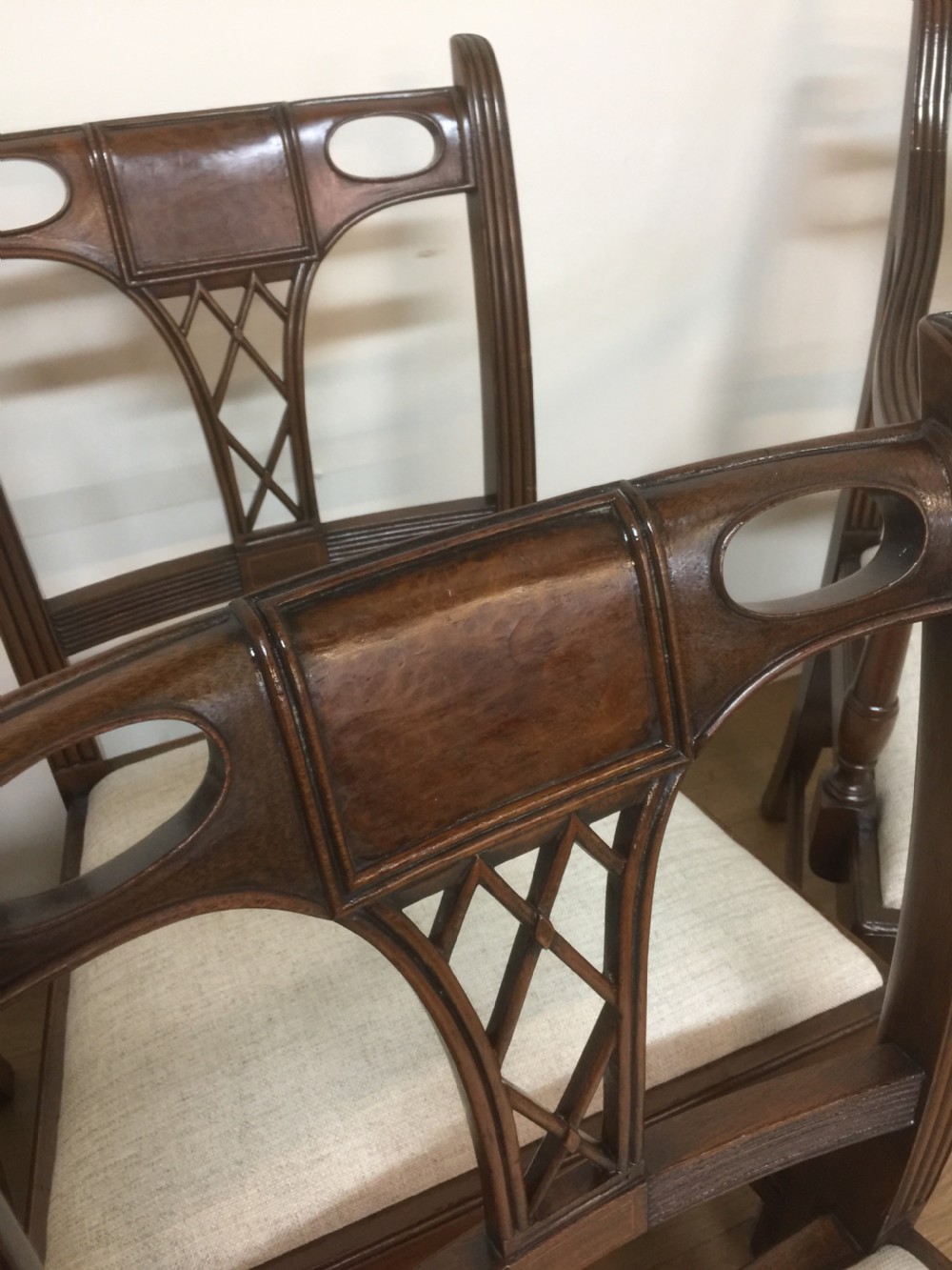 Set of six Mahogany Hepplewhite style dining chairs circa 1920 View XIII