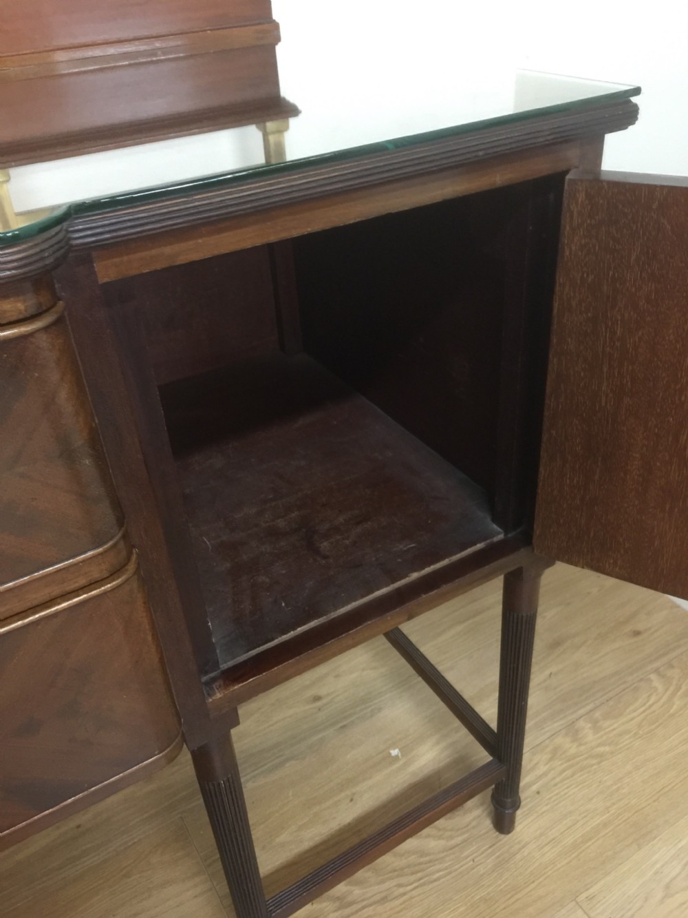 Edwardian mahogany Hepplewhite style Sideboard with brass gallery  View XII