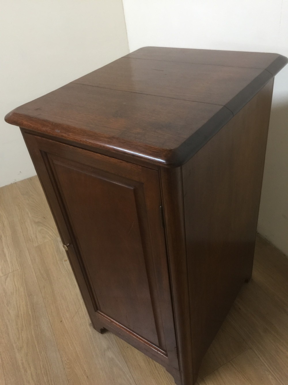 Edwardian solid mahogany record cabinet View II