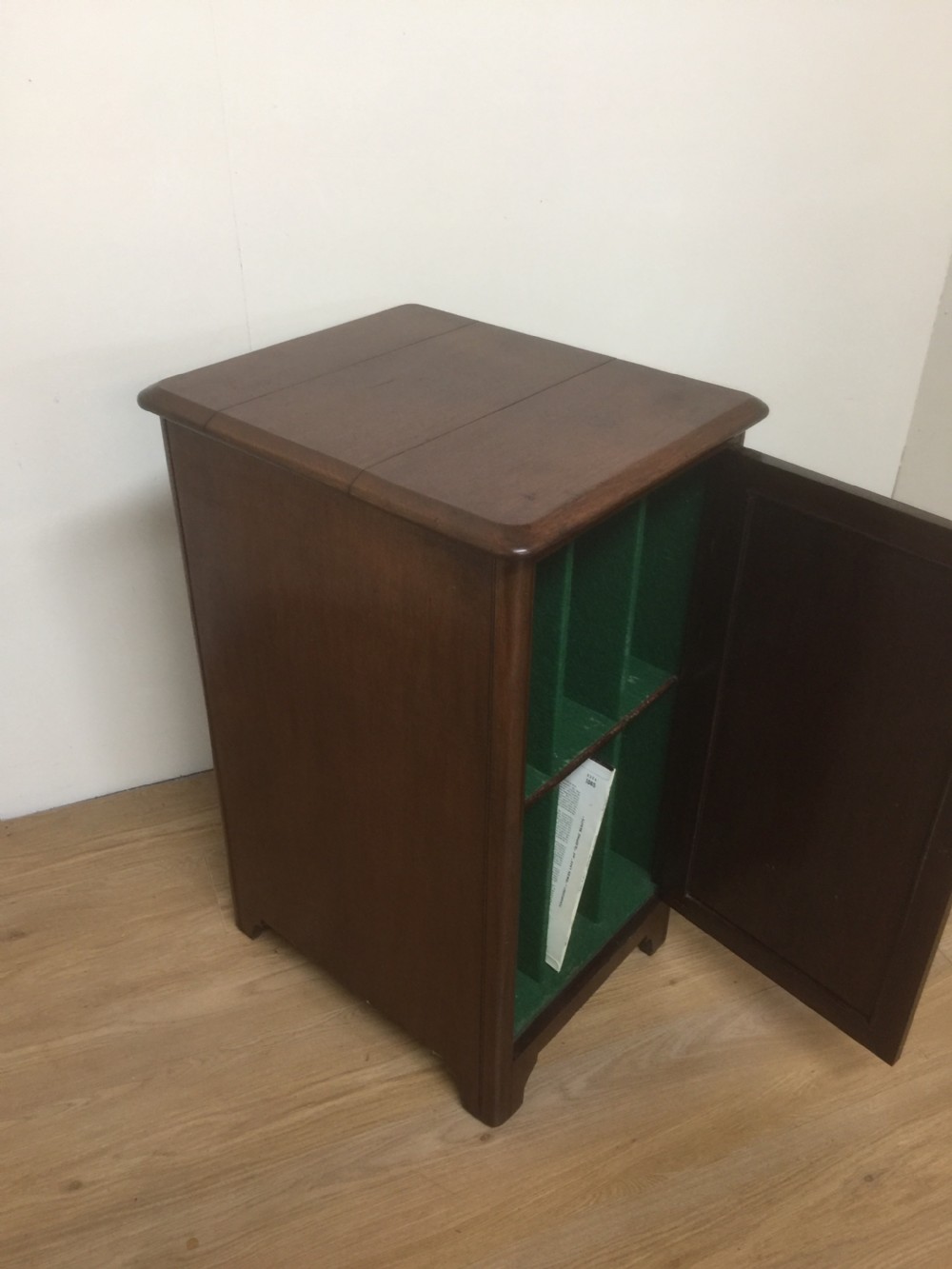 Edwardian solid mahogany record cabinet View III