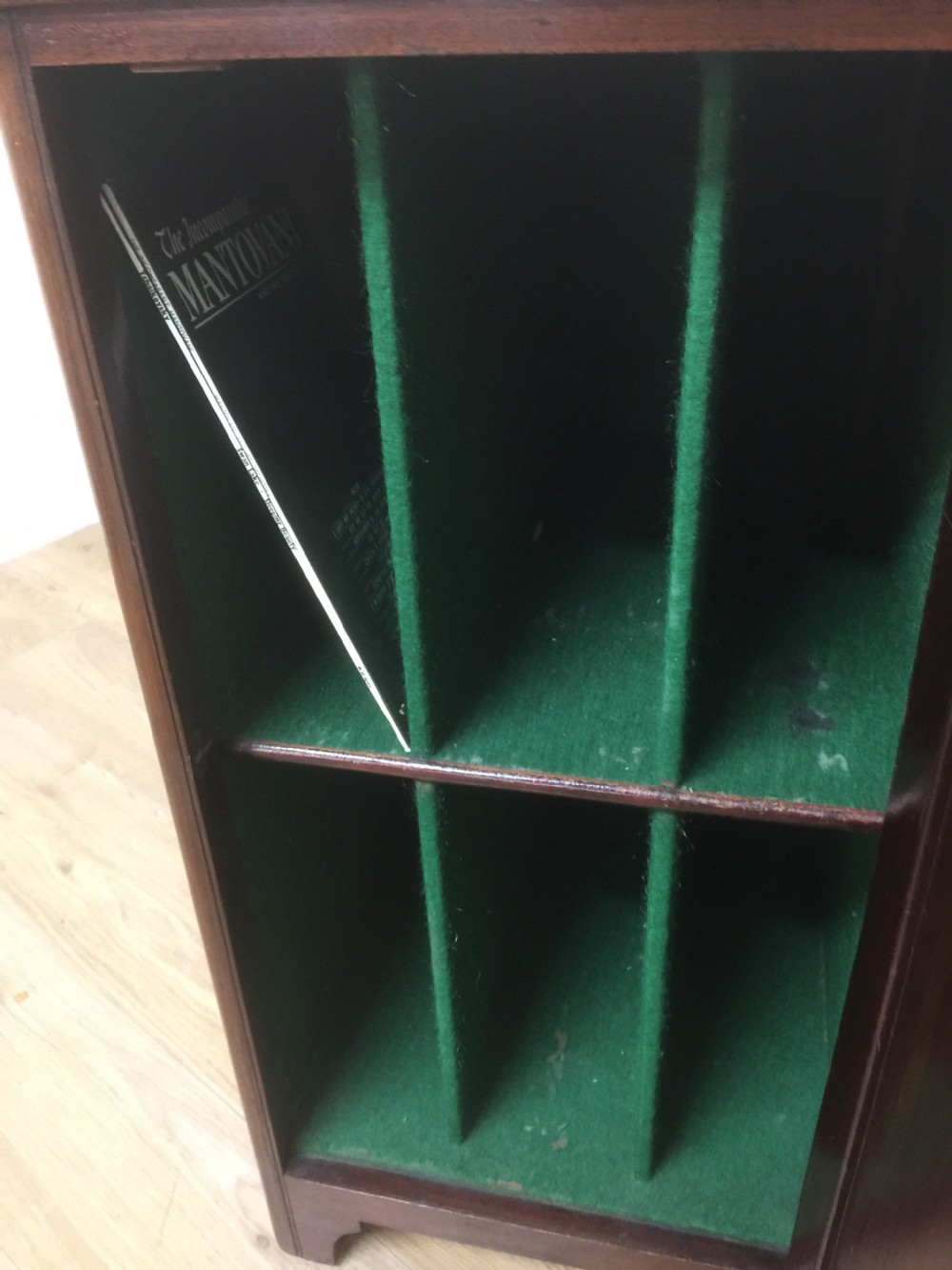 Edwardian solid mahogany record cabinet View IX