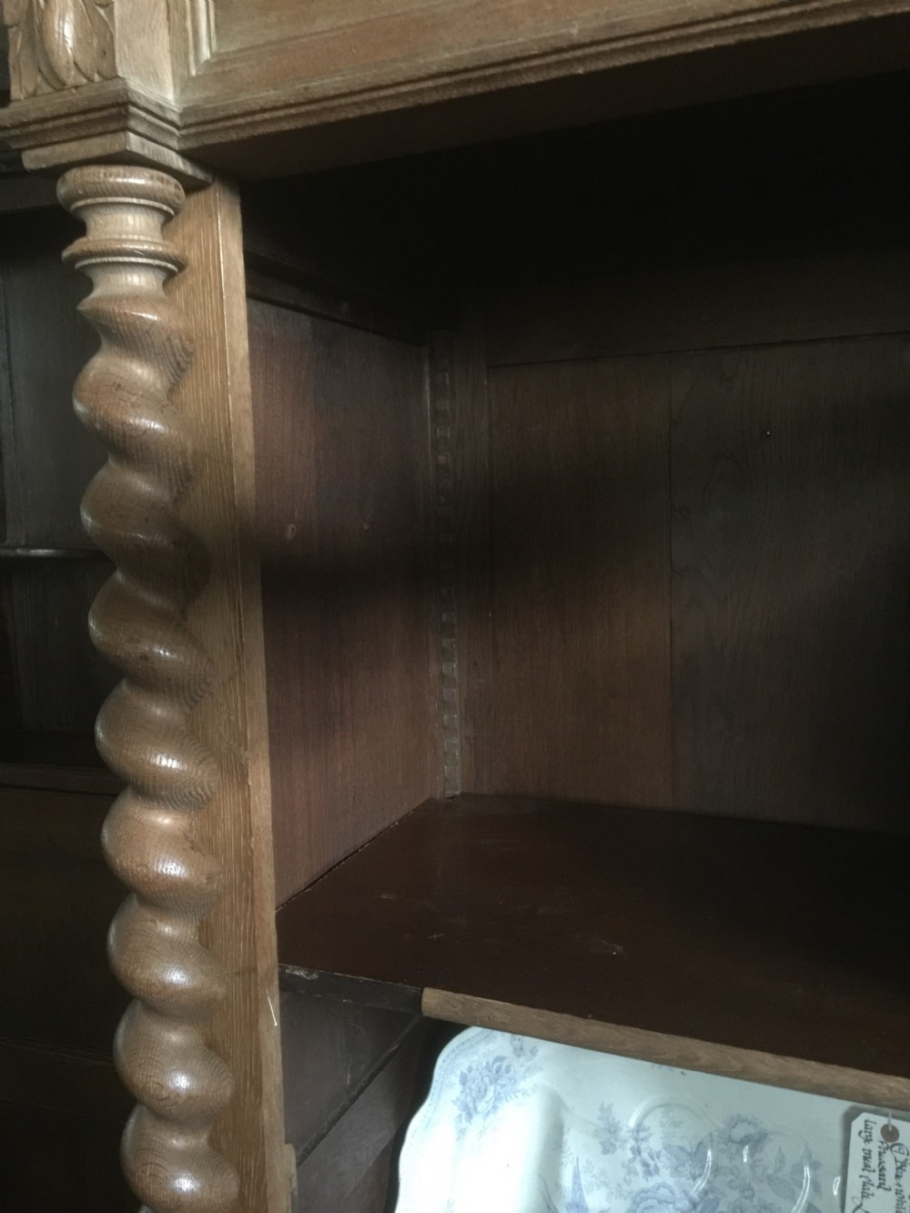 Nineteenth century carved oak display cabinet  View VIII
