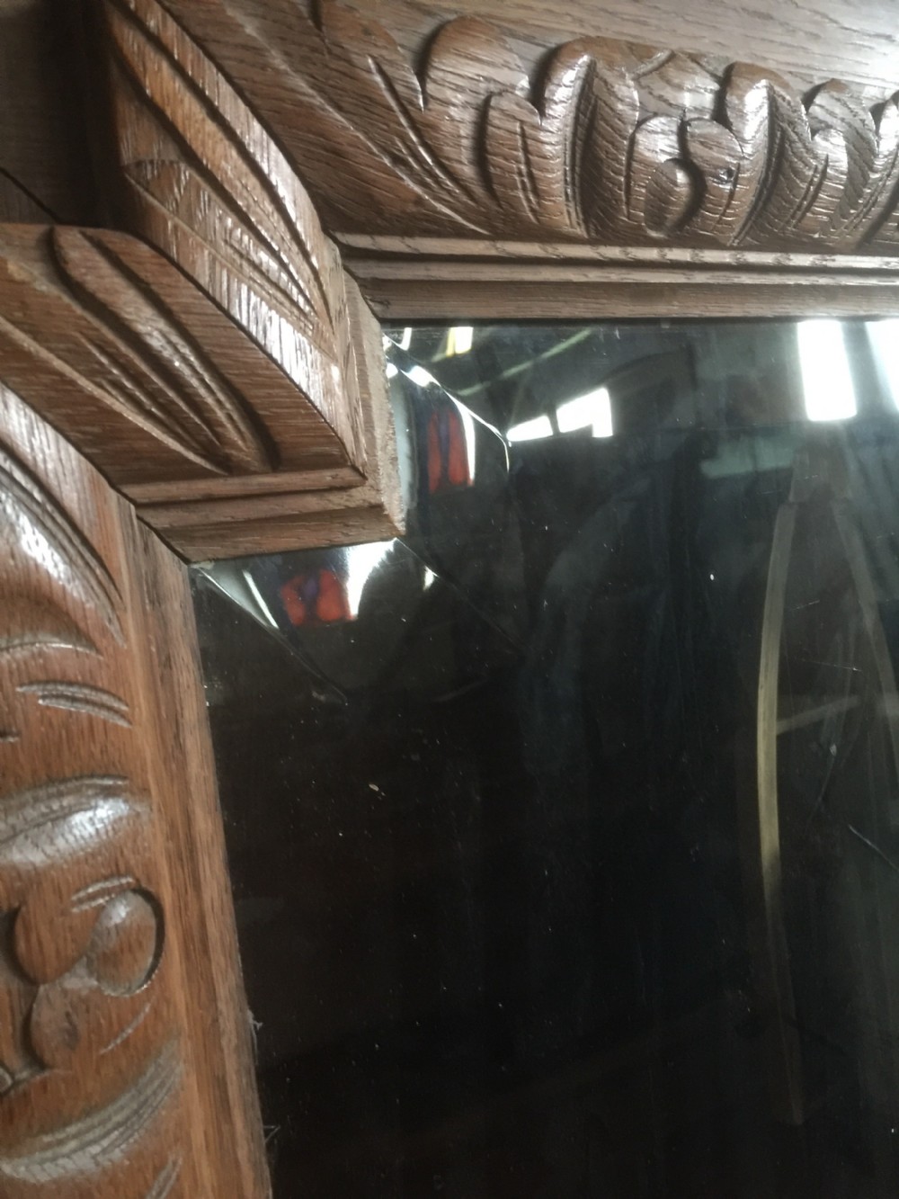 Nineteenth century carved oak display cabinet  View IX