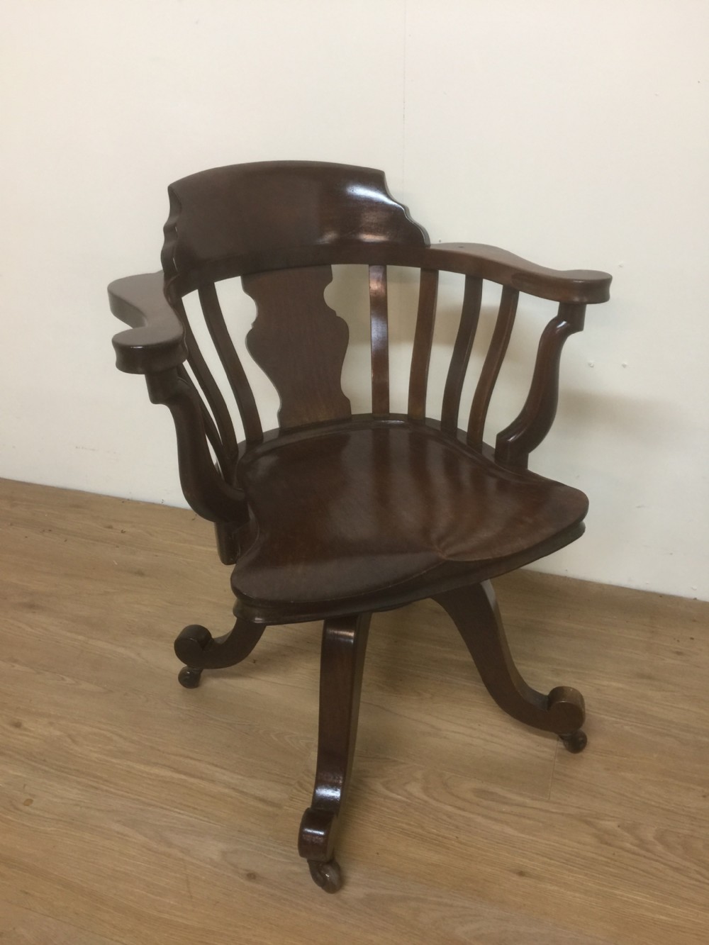Victorian Mahogany rotating office chair 
