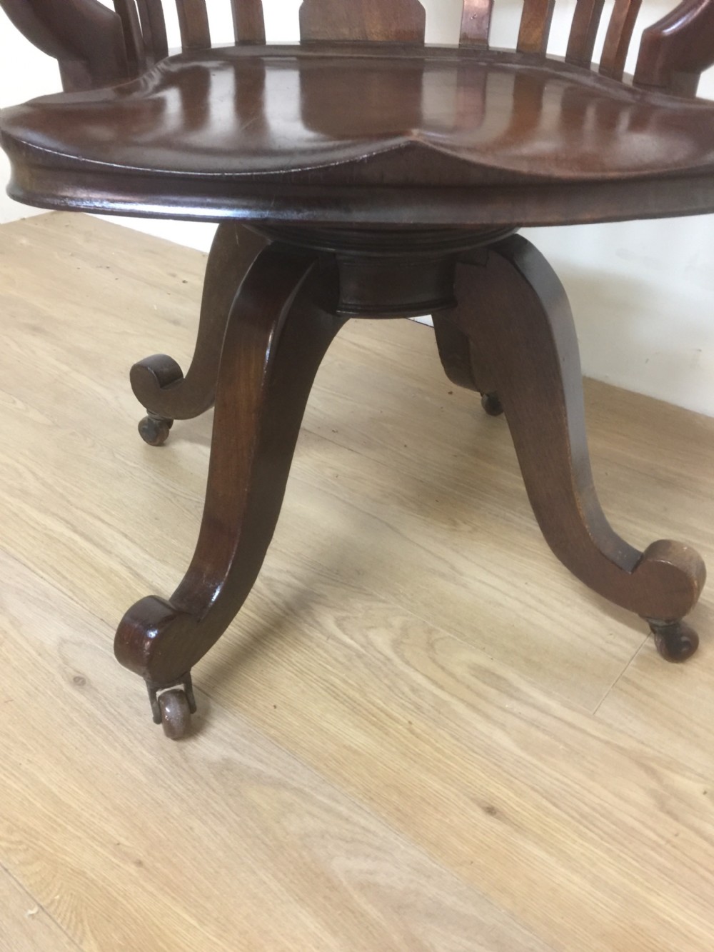 Victorian Mahogany rotating office chair  View II