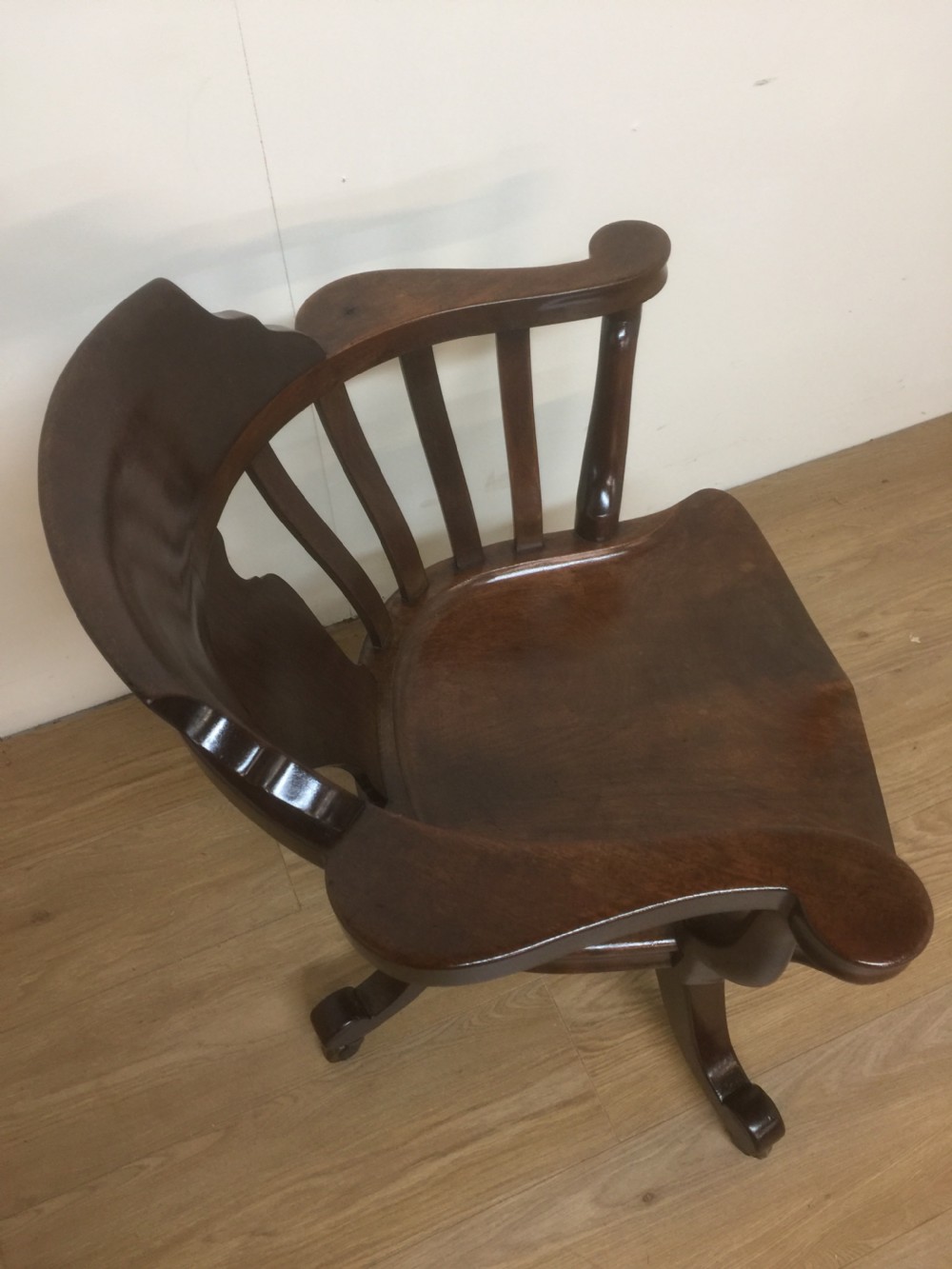 Victorian Mahogany rotating office chair  View IX