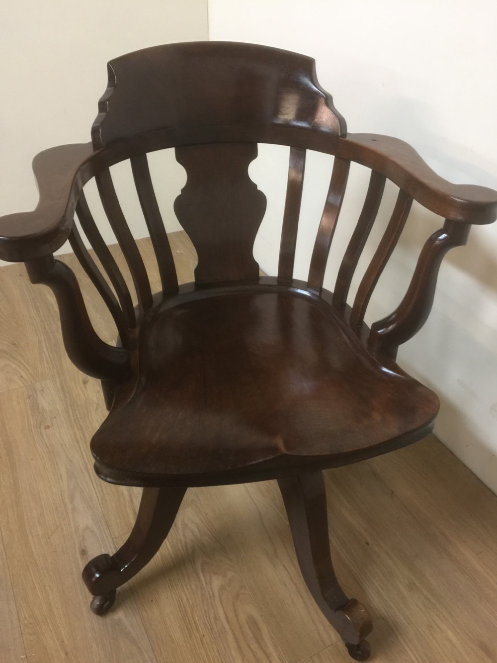 Victorian Mahogany rotating office chair  View X