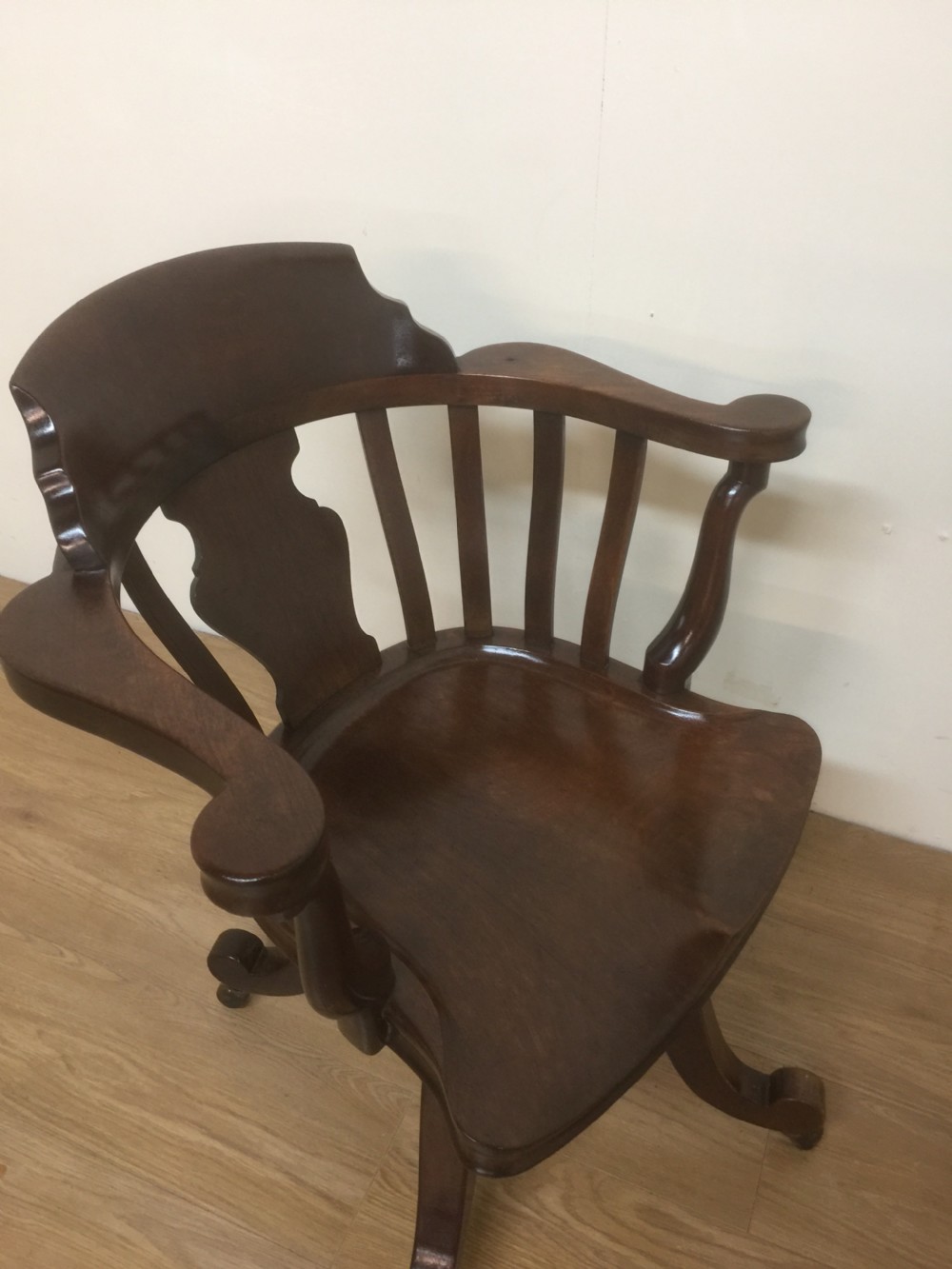 Victorian Mahogany rotating office chair  View XIII
