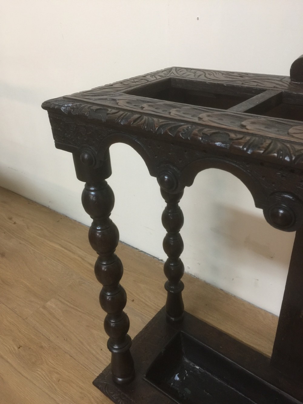 Victorian carved oak stickstand  View IV