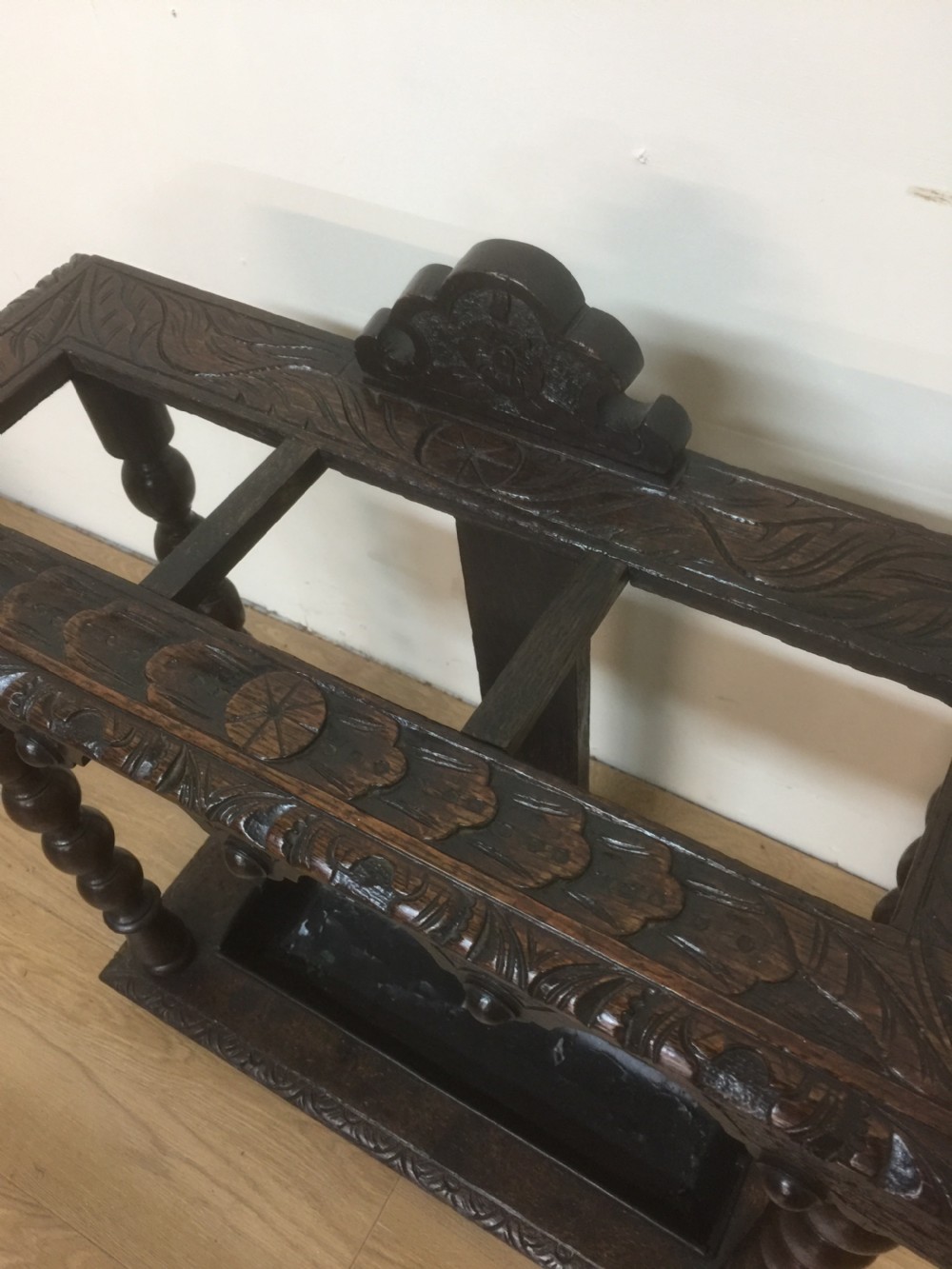 Victorian carved oak stickstand  View VI