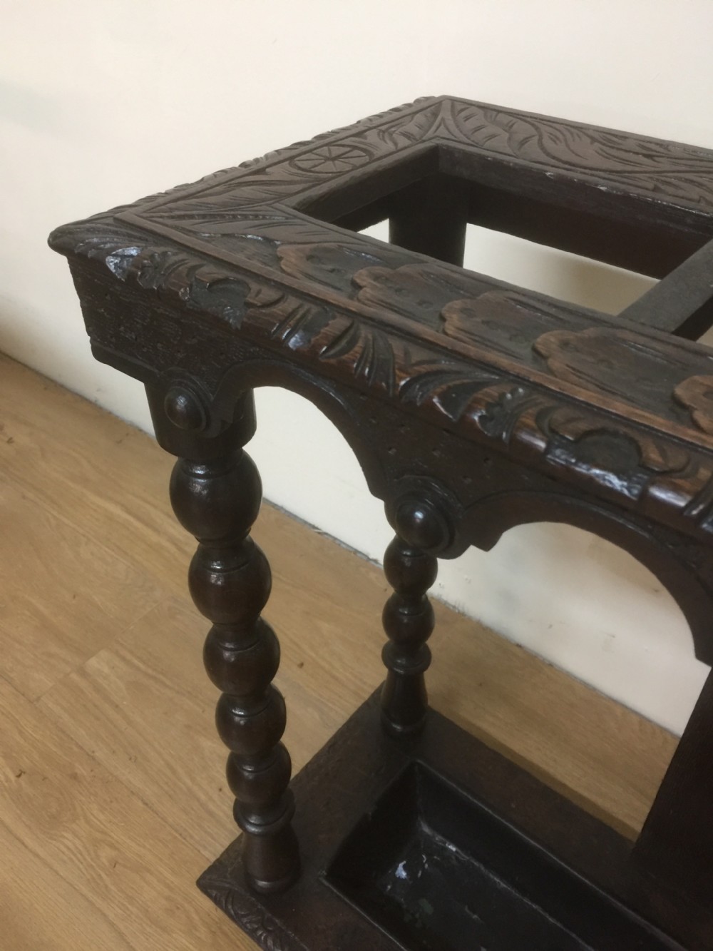 Victorian carved oak stickstand  View VII